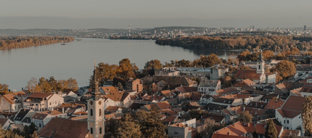 Aerial view of Belgrade, Serbia